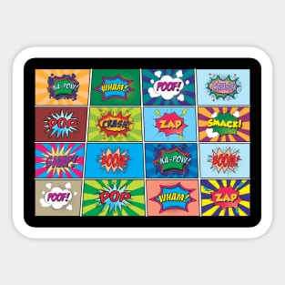 Colorful Comic Book Inspired Design Sticker